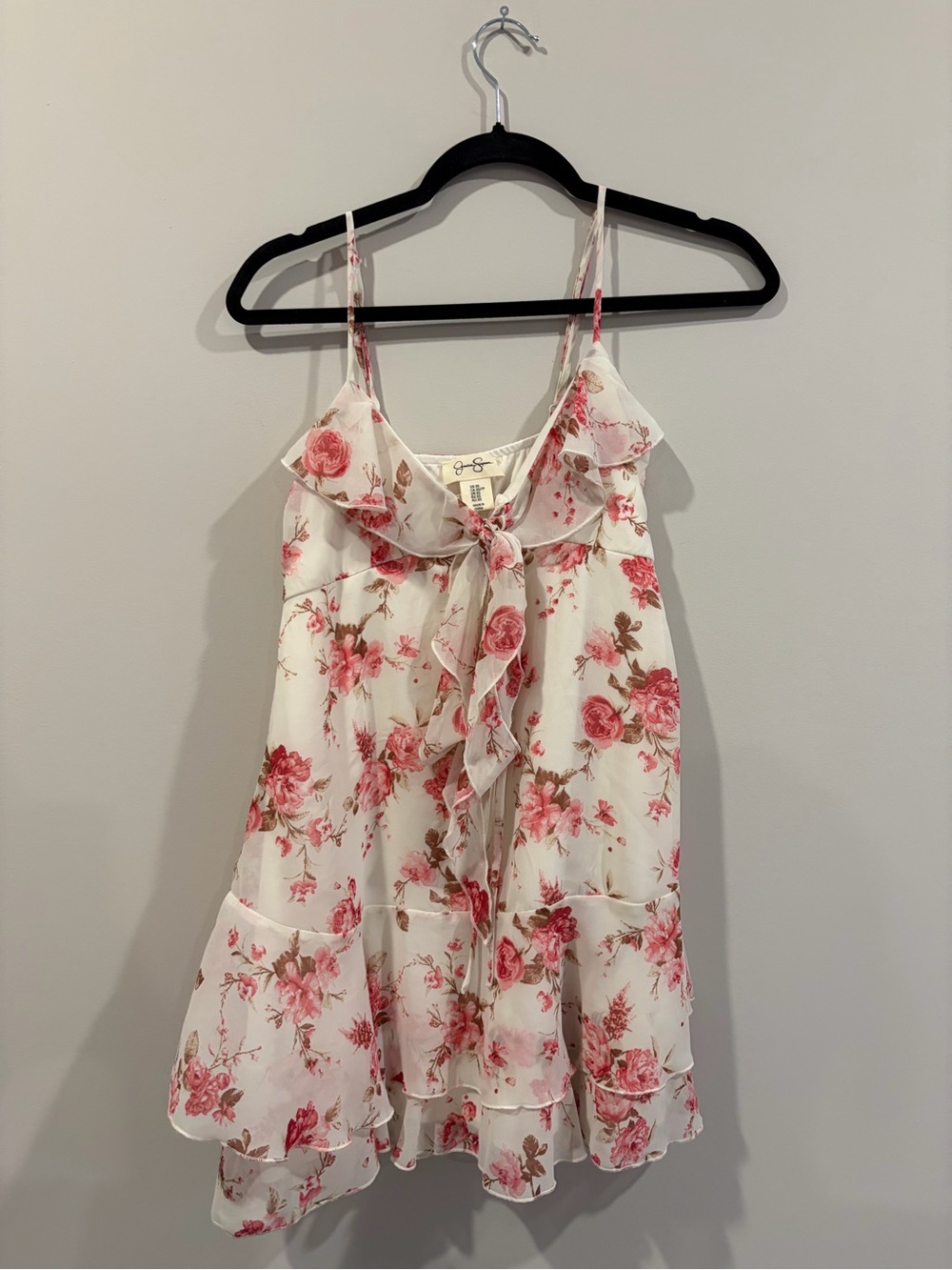 Women’s Pink Floral Ruffle Sundress - Lightweight Summer Dress